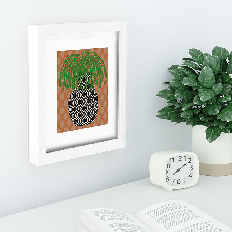 Coco de Paris Green plant retro style 3 Recessed Framing Rectangle
