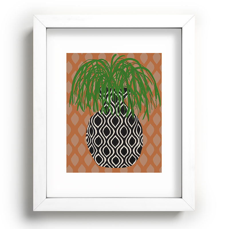 Coco de Paris Green plant retro style 3 Recessed Framing Rectangle
