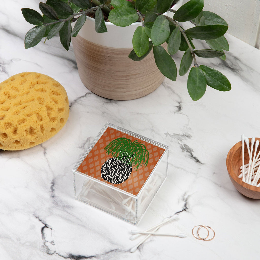 Coco de Paris Green plant retro style 3 Acrylic Box