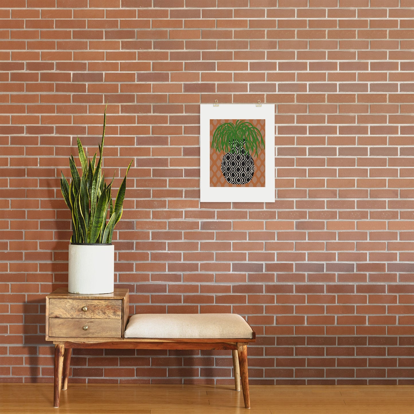 Coco de Paris Green plant retro style 3 Art Print