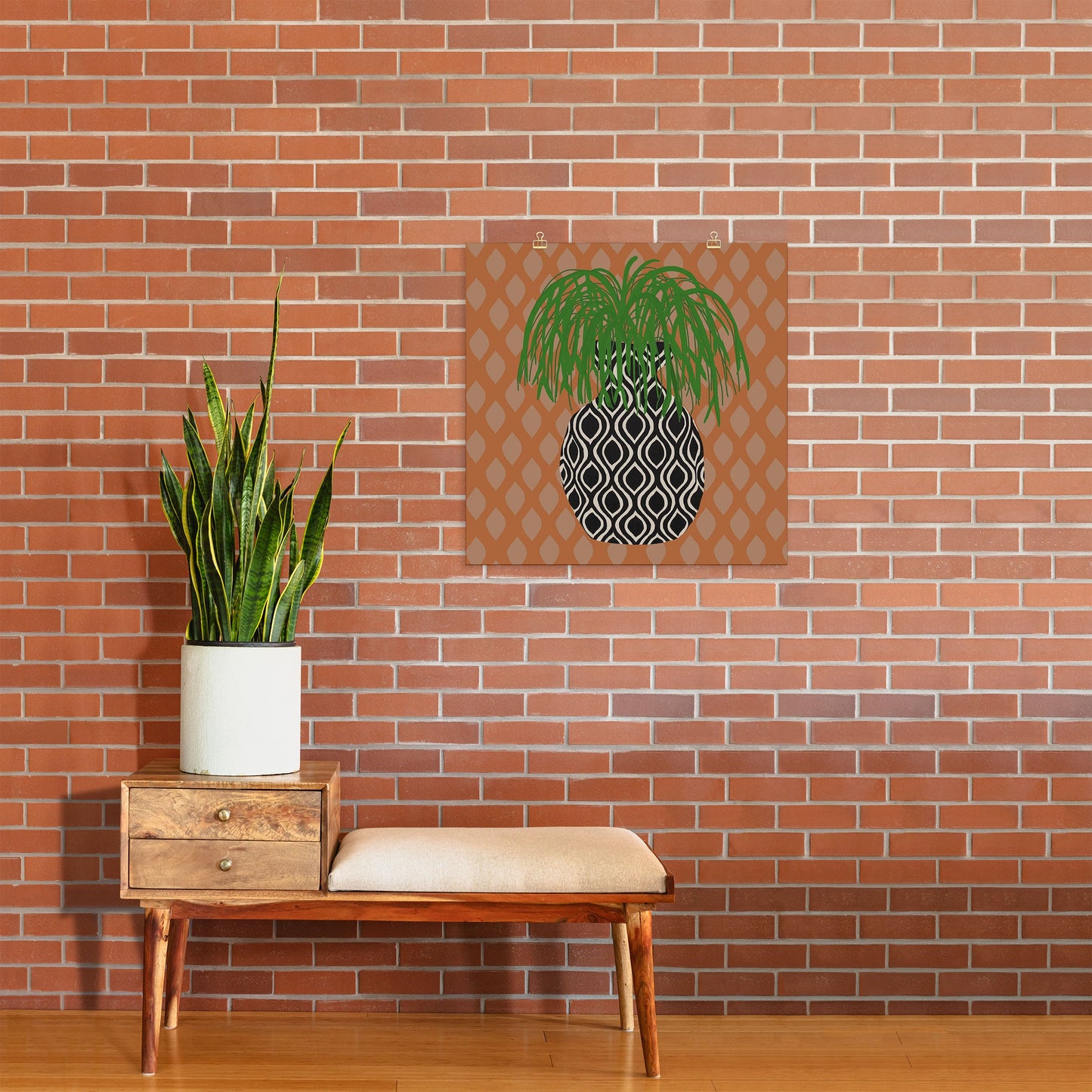 Coco de Paris Green plant retro style 3 Art Print