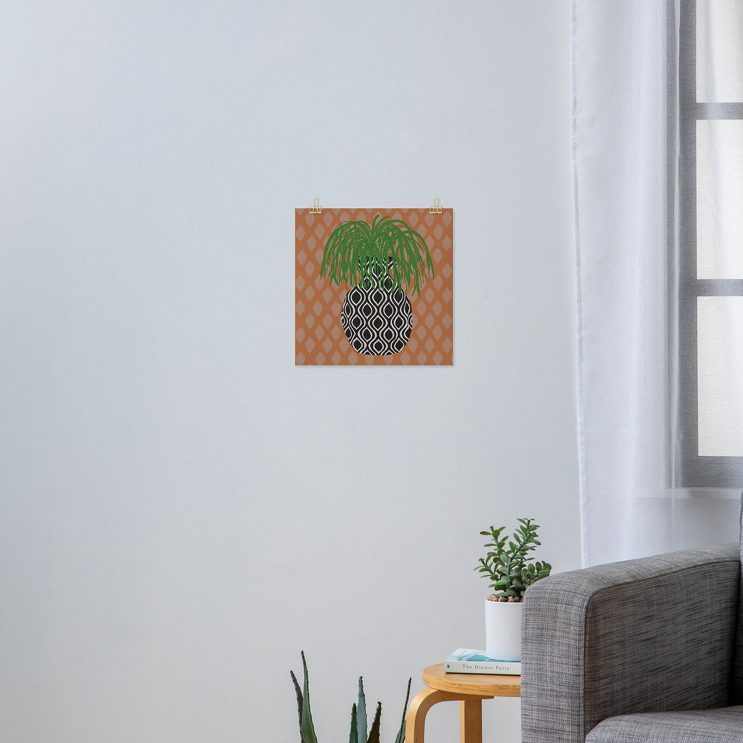 Coco de Paris Green plant retro style 3 Art Print