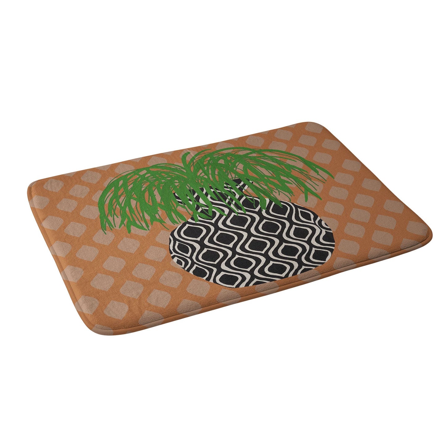 Coco de Paris Green plant retro style 3 Memory Foam Bath Mat