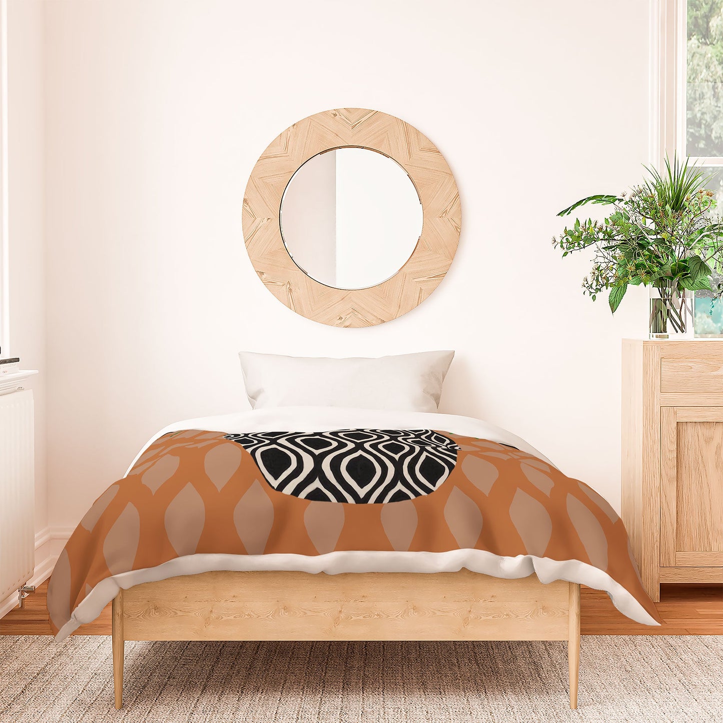Coco de Paris Green plant retro style 3 Duvet Cover