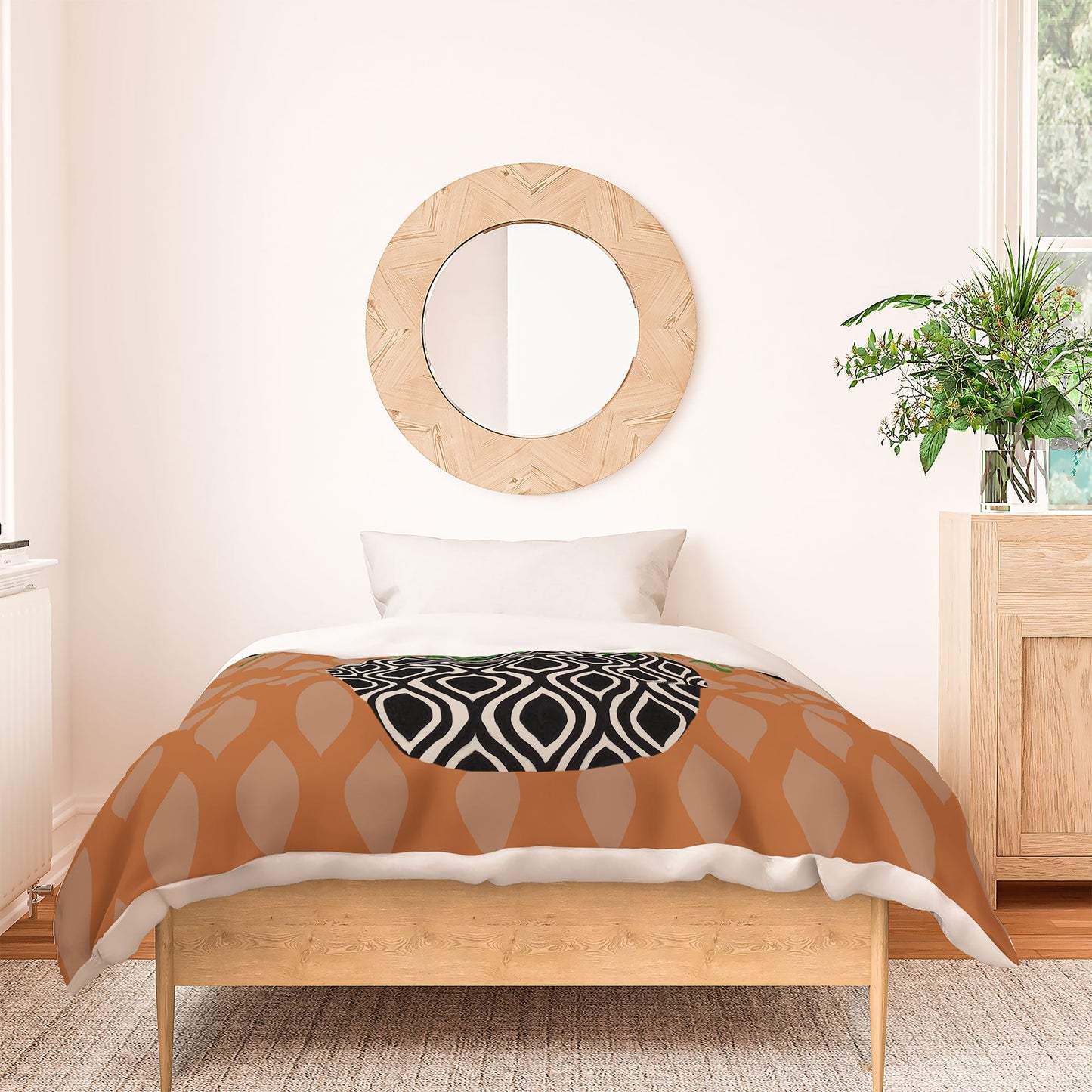 Coco de Paris Green plant retro style 3 Duvet Cover