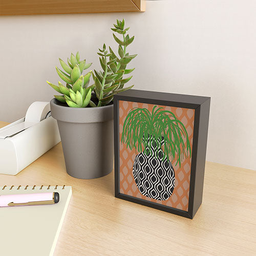 Coco de Paris Green plant retro style 3 Framed Mini Art Print
