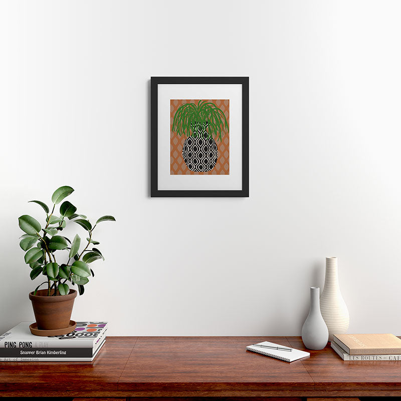 Coco de Paris Green plant retro style 3 Framed Art Print