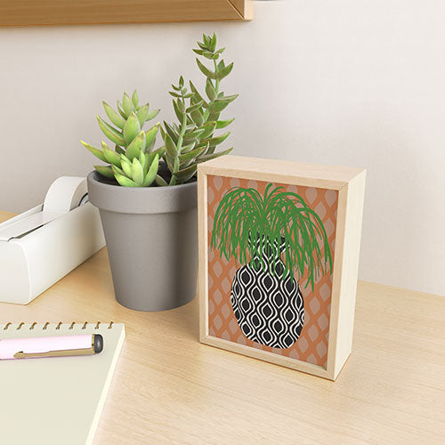 Coco de Paris Green plant retro style 3 Framed Mini Art Print