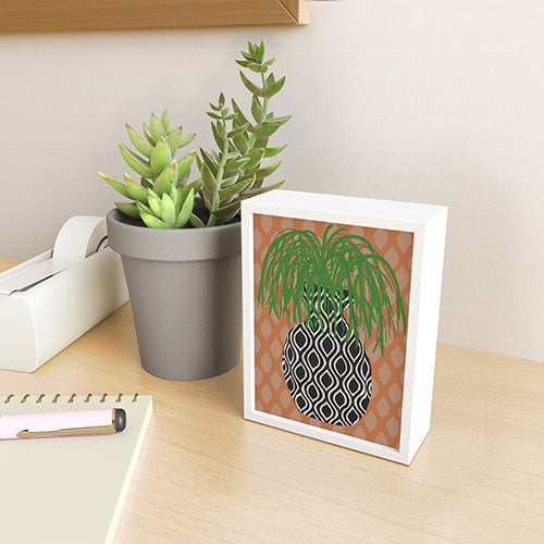 Coco de Paris Green plant retro style 3 Framed Mini Art Print