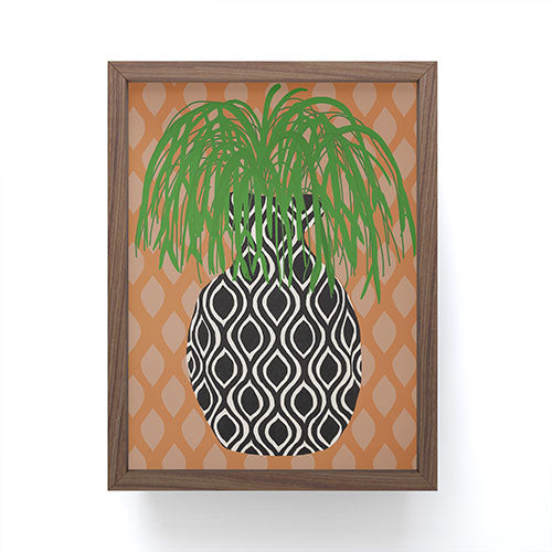 Coco de Paris Green plant retro style 3 Framed Mini Art Print
