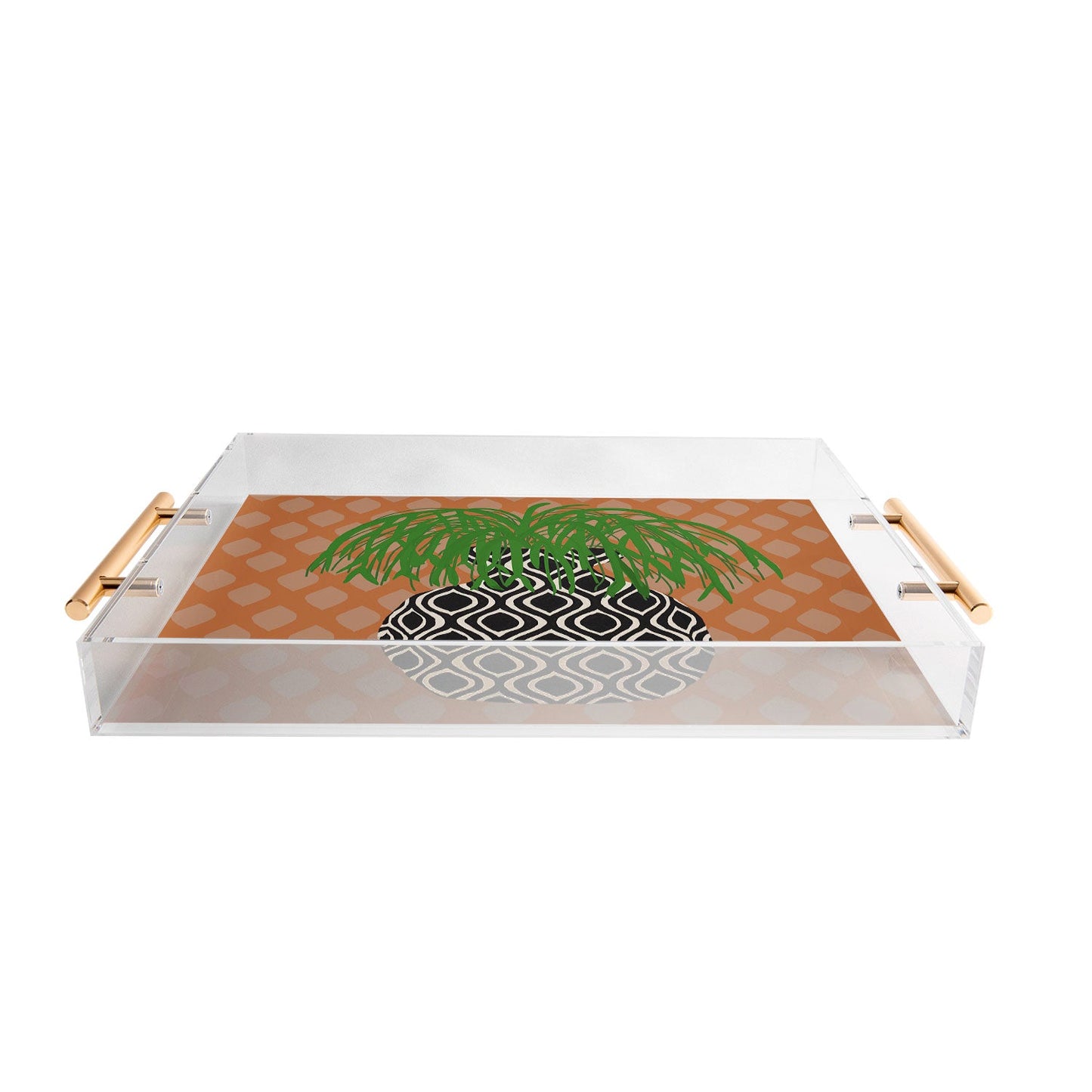 Coco de Paris Green plant retro style 3 Acrylic Tray