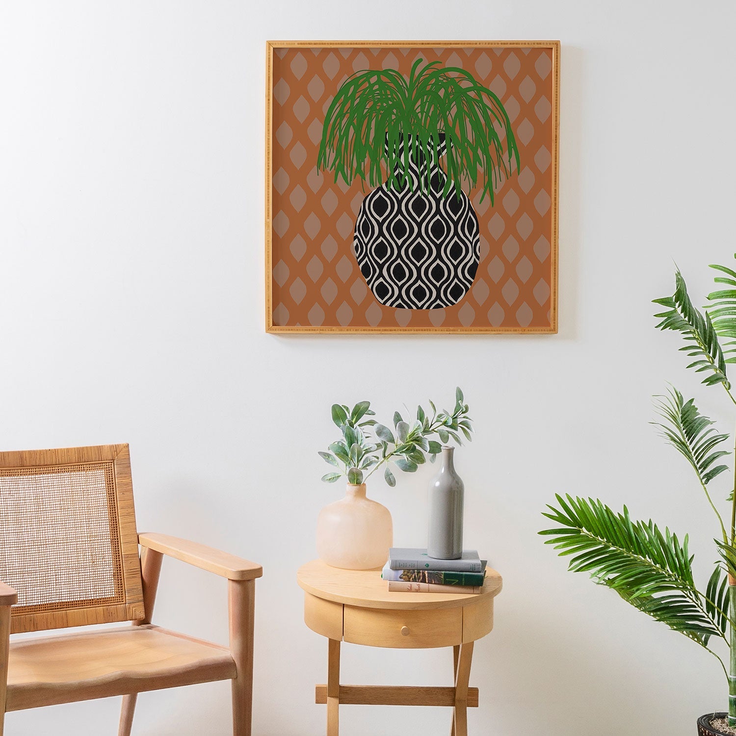Coco de Paris Green plant retro style 3 Framed Wall Art