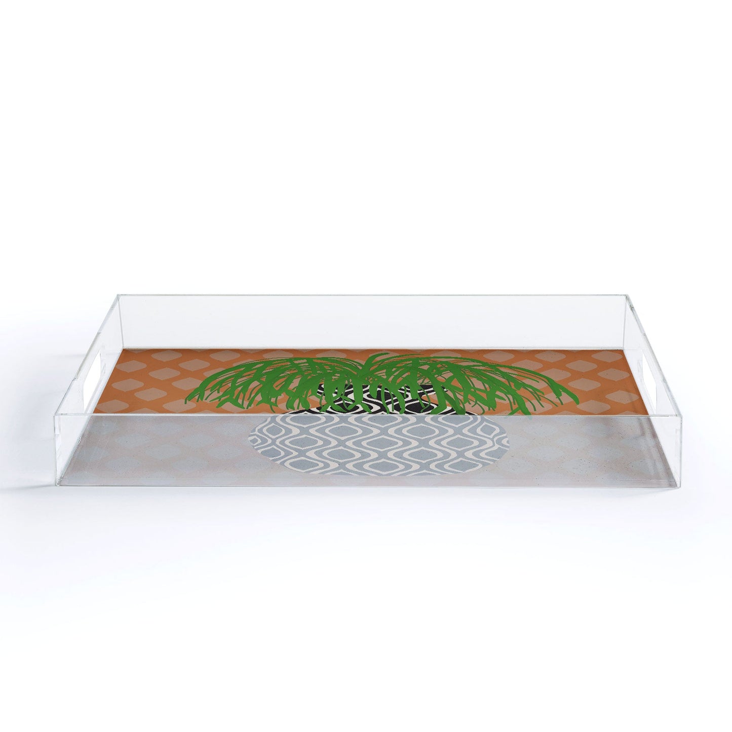 Coco de Paris Green plant retro style 3 Acrylic Tray