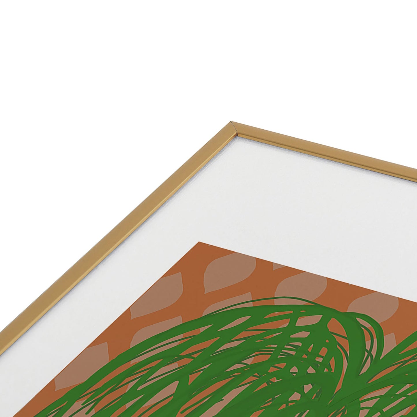 Coco de Paris Green plant retro style 3 Metal Framed Art Print