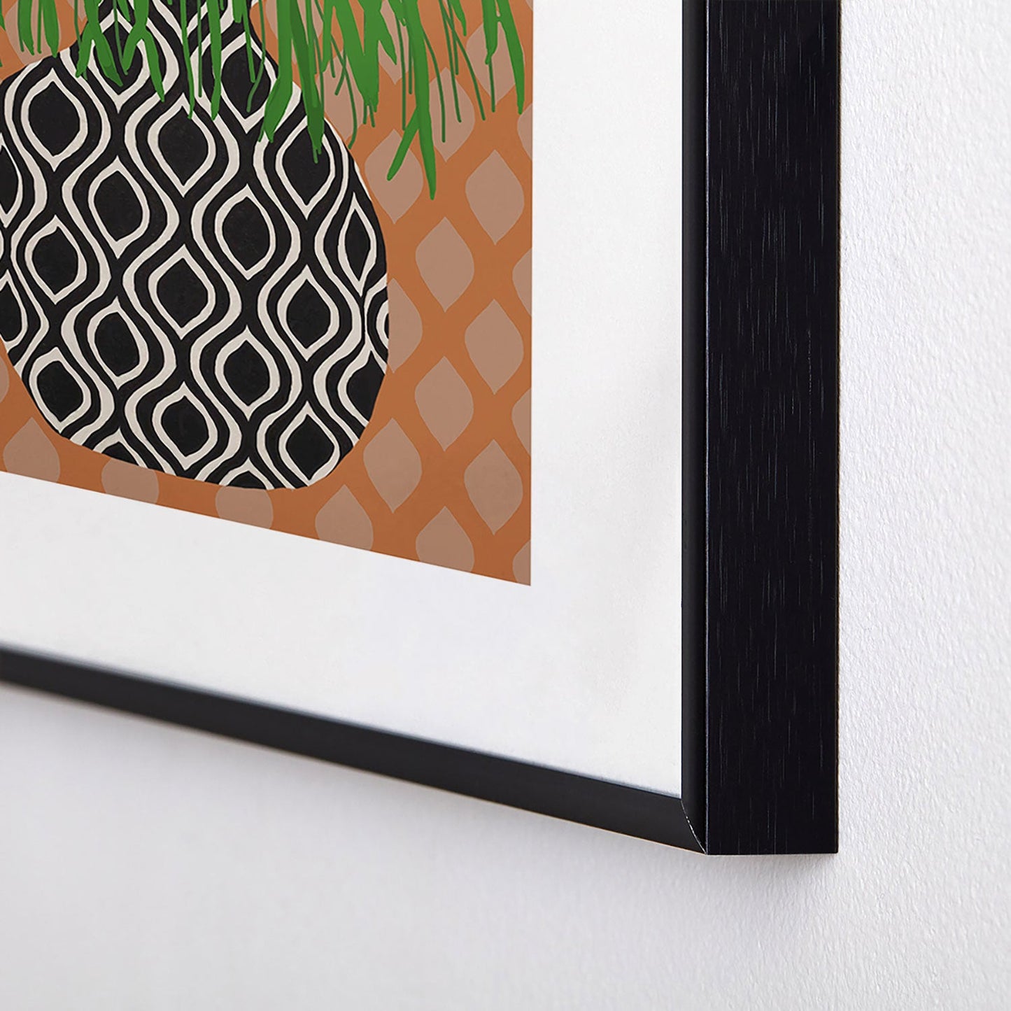 Coco de Paris Green plant retro style 3 Metal Framed Art Print