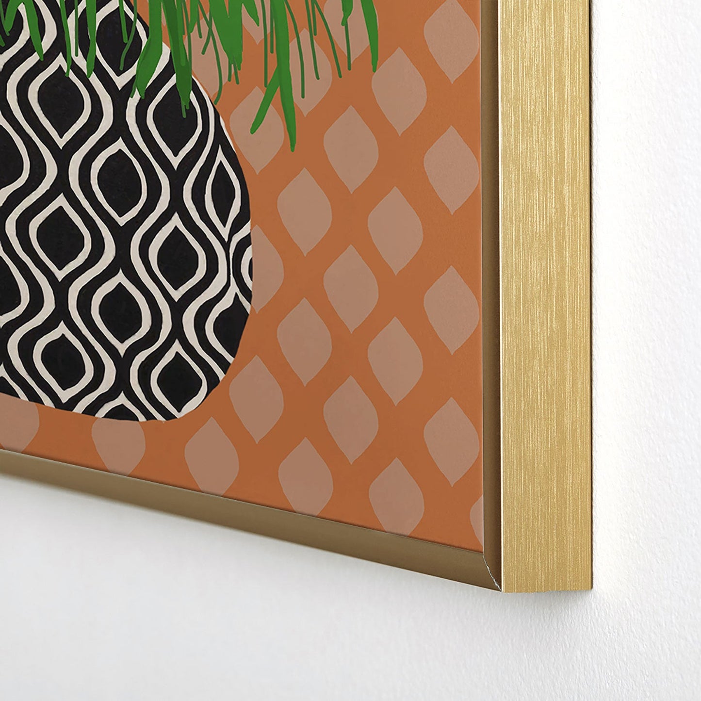 Coco de Paris Green plant retro style 3 Square Metal Framed Art Print