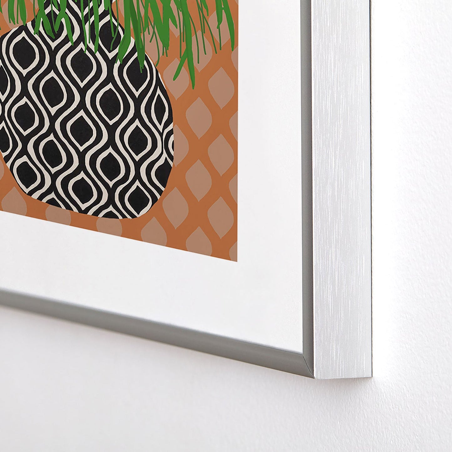 Coco de Paris Green plant retro style 3 Metal Framed Art Print
