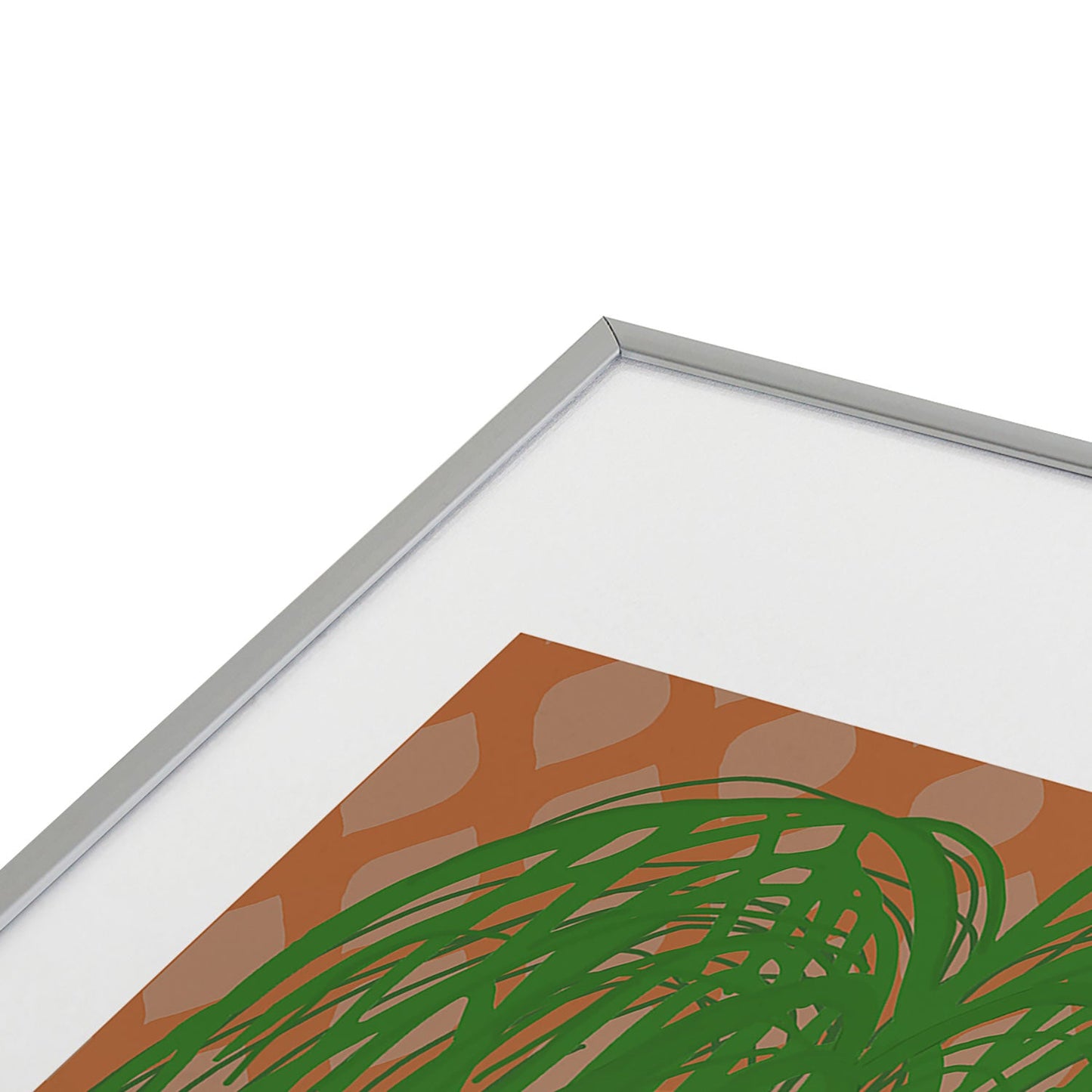 Coco de Paris Green plant retro style 3 Metal Framed Art Print