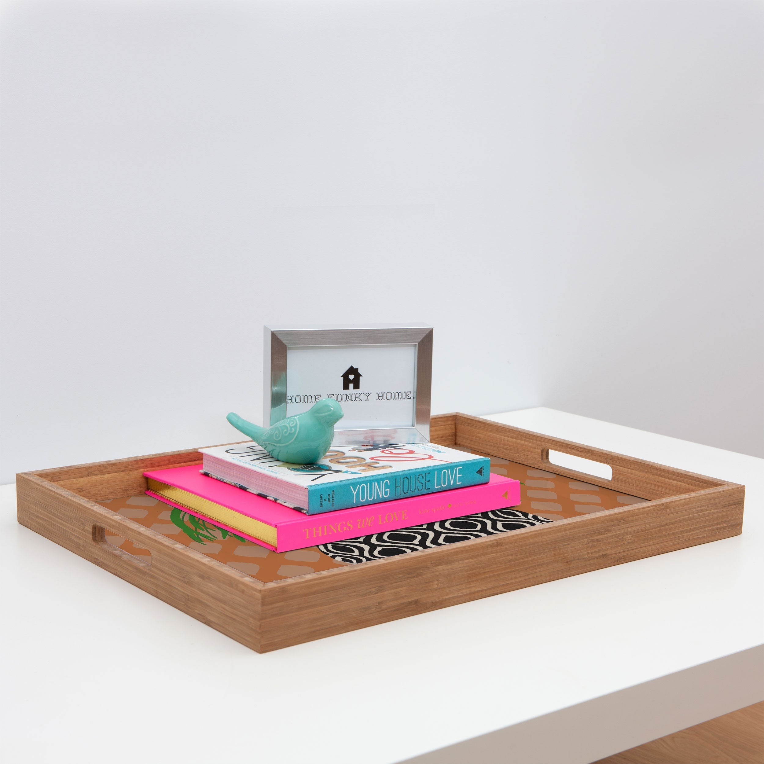 Coco de Paris Green plant retro style 3 Rectangular Tray