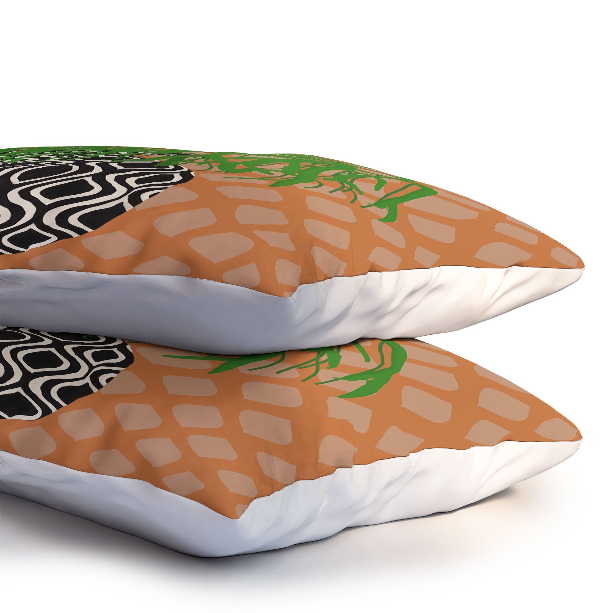 Coco de Paris Green plant retro style 3 Pillow Shams