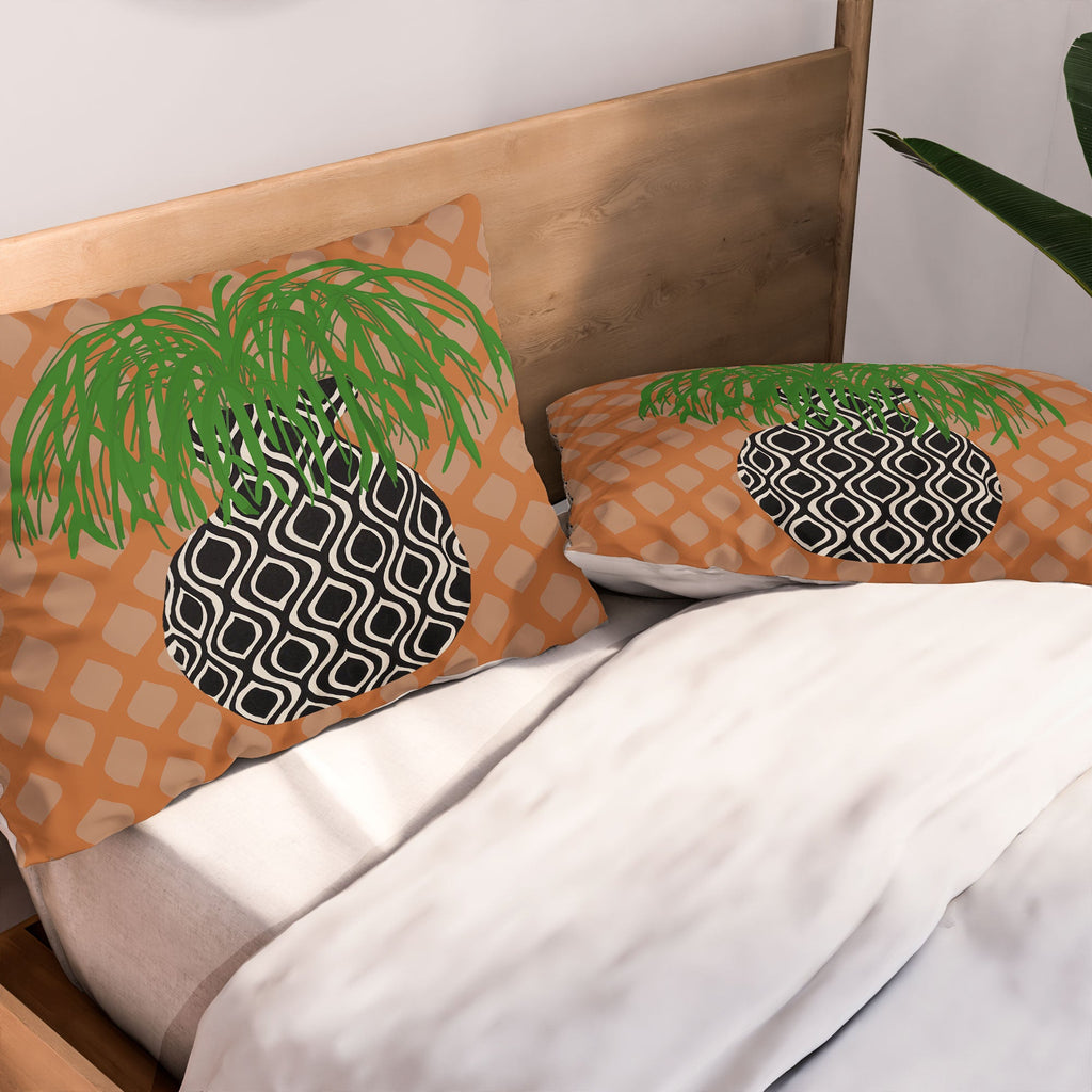 Coco de Paris Green plant retro style 3 Pillow Shams