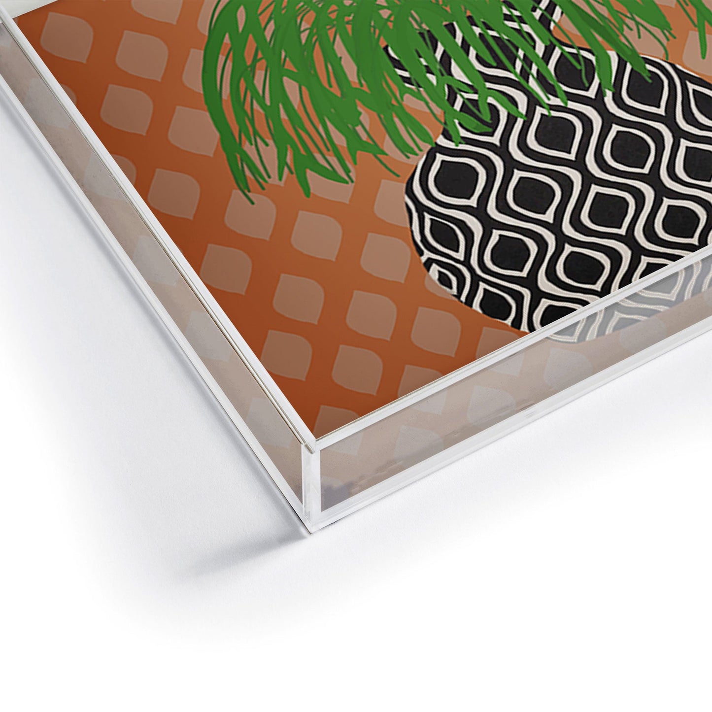 Coco de Paris Green plant retro style 3 Acrylic Tray