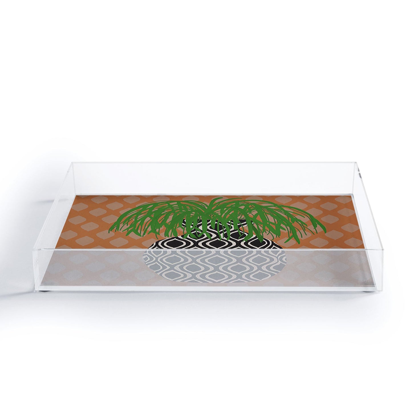 Coco de Paris Green plant retro style 3 Acrylic Tray