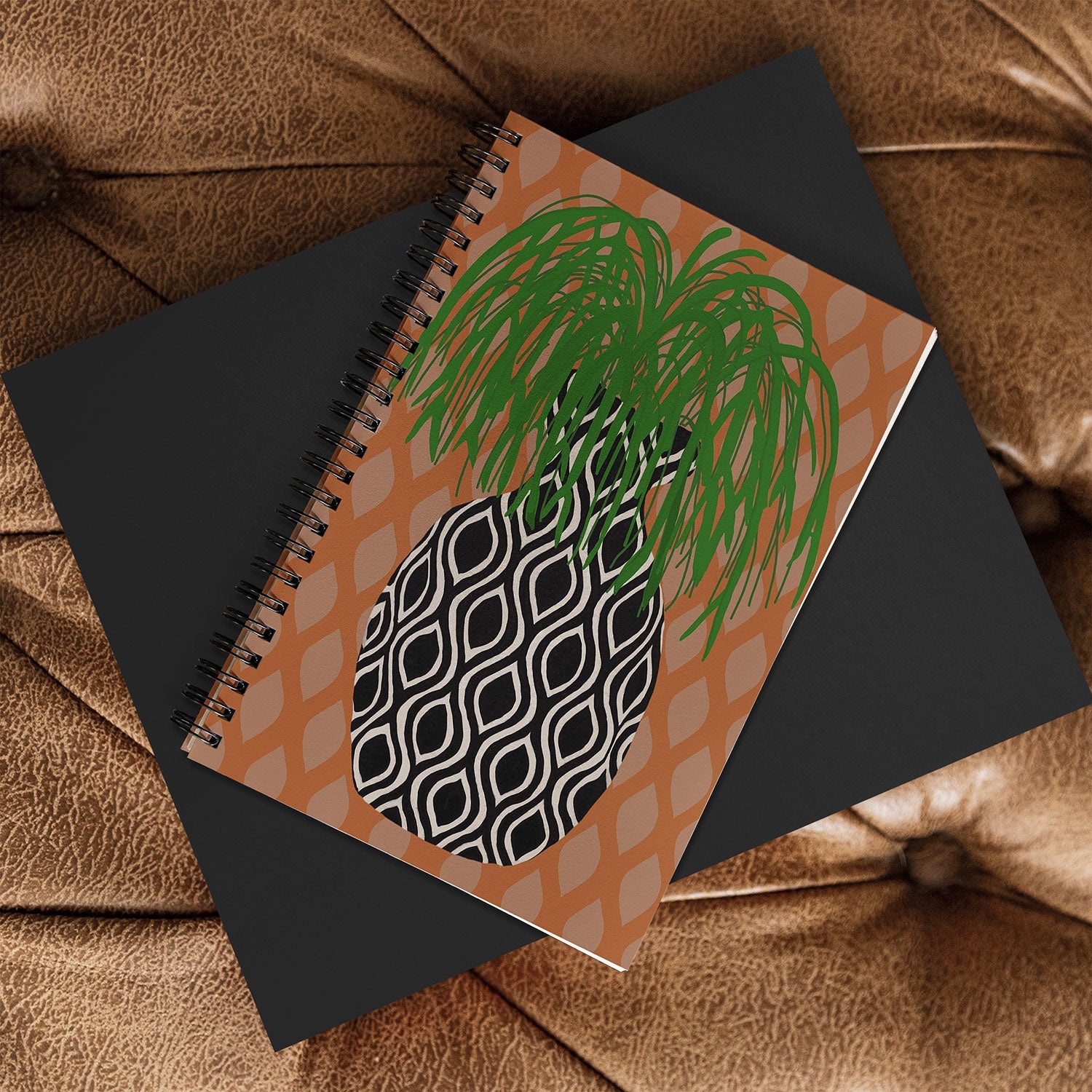 Coco de Paris Green plant retro style 3 Spiral Notebook