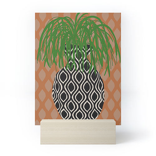 Coco de Paris Green plant retro style 3 Mini Art Print