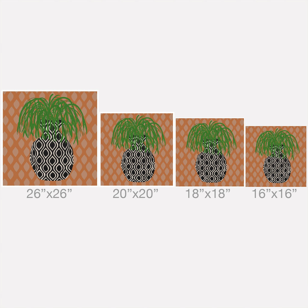Coco de Paris Green plant retro style 3 Outdoor Throw Pillow