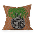 Coco de Paris Green plant retro style 3 Outdoor Throw Pillow