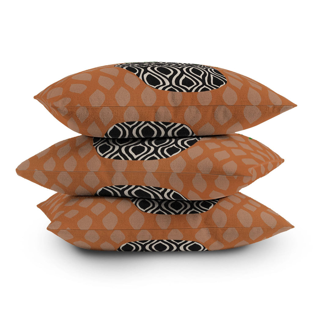 Coco de Paris Green plant retro style 3 Outdoor Throw Pillow