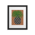 Coco de Paris Green plant retro style 3 Framed Art Print