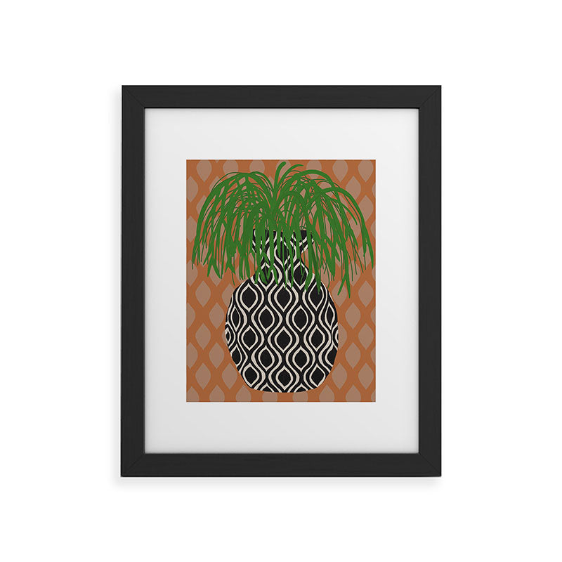 Coco de Paris Green plant retro style 3 Framed Art Print