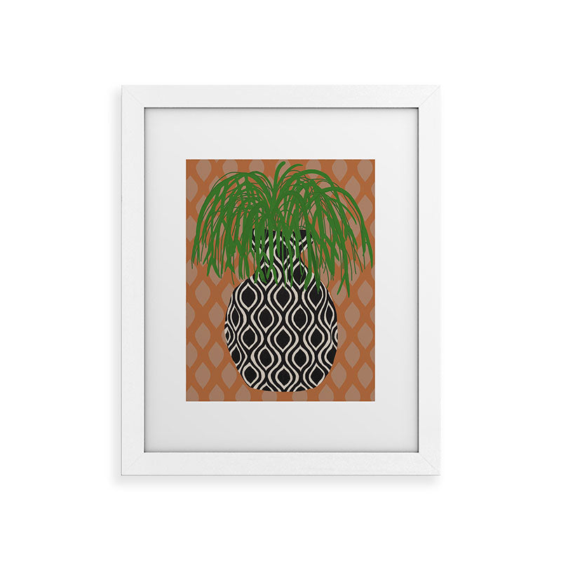 Coco de Paris Green plant retro style 3 Framed Art Print