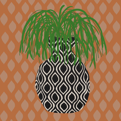 Coco de Paris Green plant retro style 3 Shower Curtain