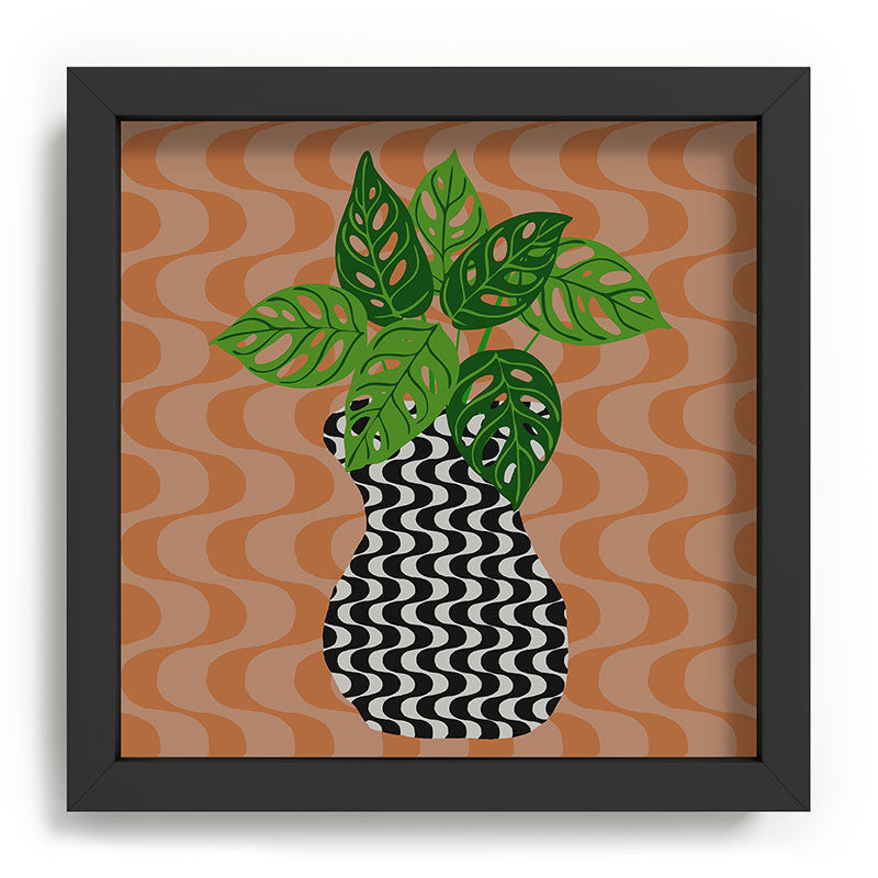 Coco de Paris Green plant retro style 4 Recessed Framing Square