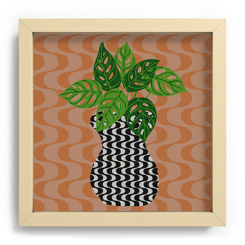 Coco de Paris Green plant retro style 4 Recessed Framing Square