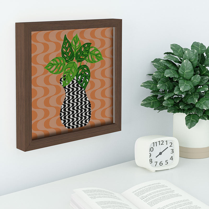Coco de Paris Green plant retro style 4 Recessed Framing Square