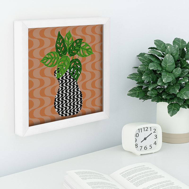 Coco de Paris Green plant retro style 4 Recessed Framing Square