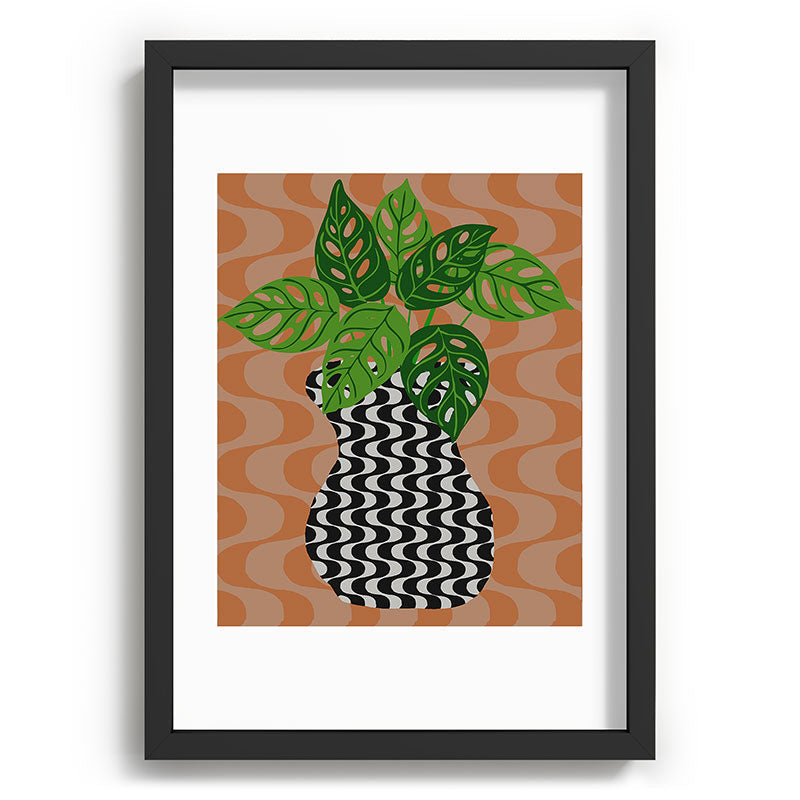 Coco de Paris Green plant retro style 4 Recessed Framing Rectangle