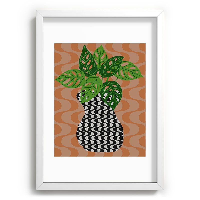 Coco de Paris Green plant retro style 4 Recessed Framing Rectangle