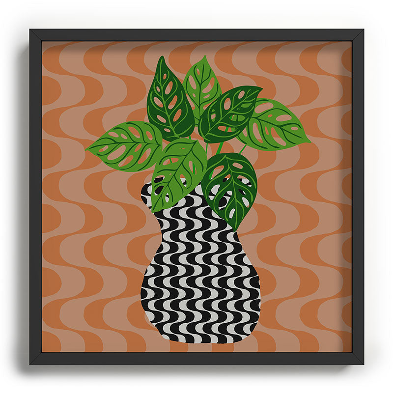Coco de Paris Green plant retro style 4 Recessed Framing Square
