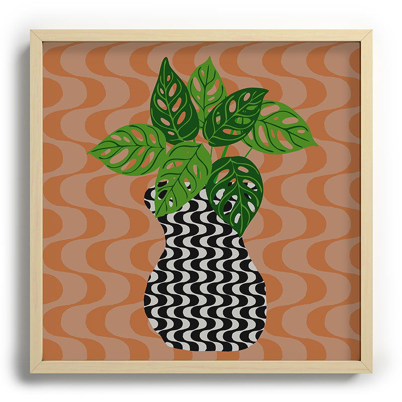 Coco de Paris Green plant retro style 4 Recessed Framing Square
