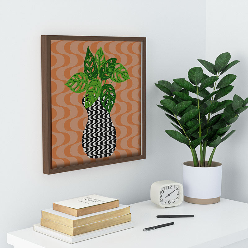 Coco de Paris Green plant retro style 4 Recessed Framing Square