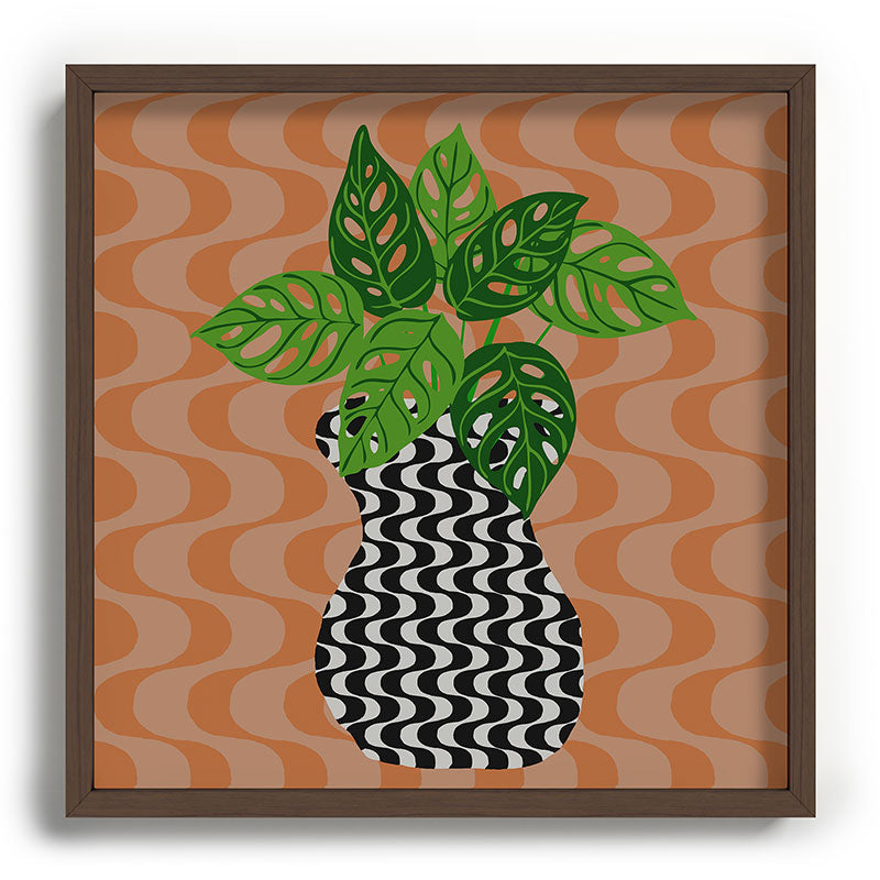 Coco de Paris Green plant retro style 4 Recessed Framing Square