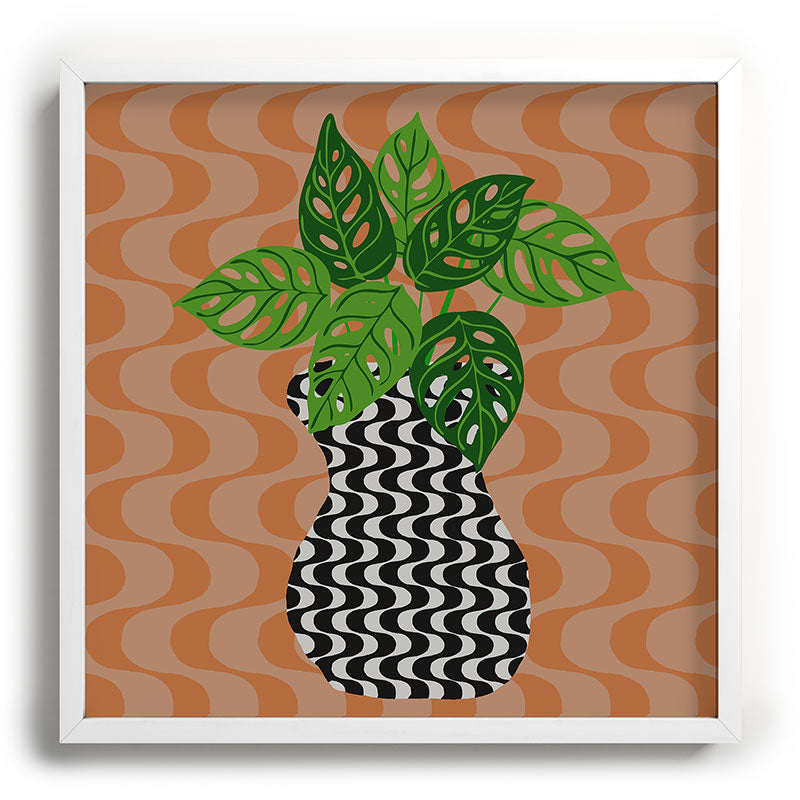 Coco de Paris Green plant retro style 4 Recessed Framing Square