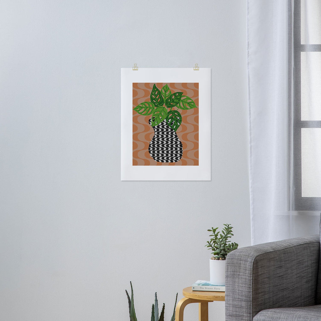 Coco de Paris Green plant retro style 4 Art Print