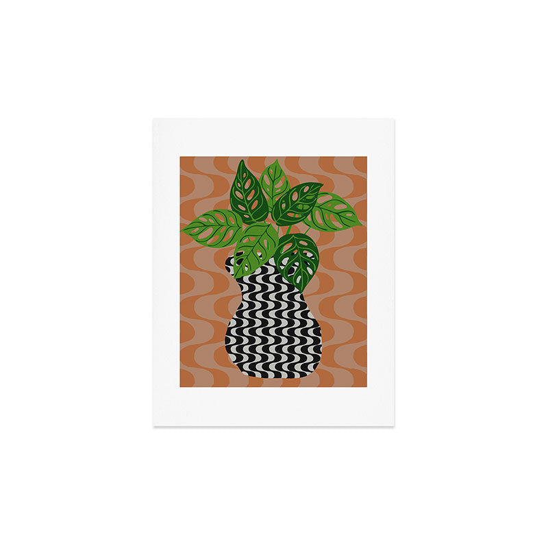 Coco de Paris Green plant retro style 4 Art Print