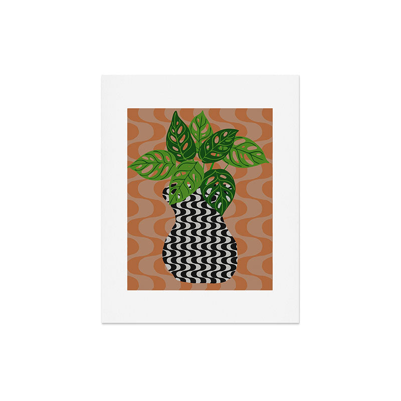 Coco de Paris Green plant retro style 4 Art Print